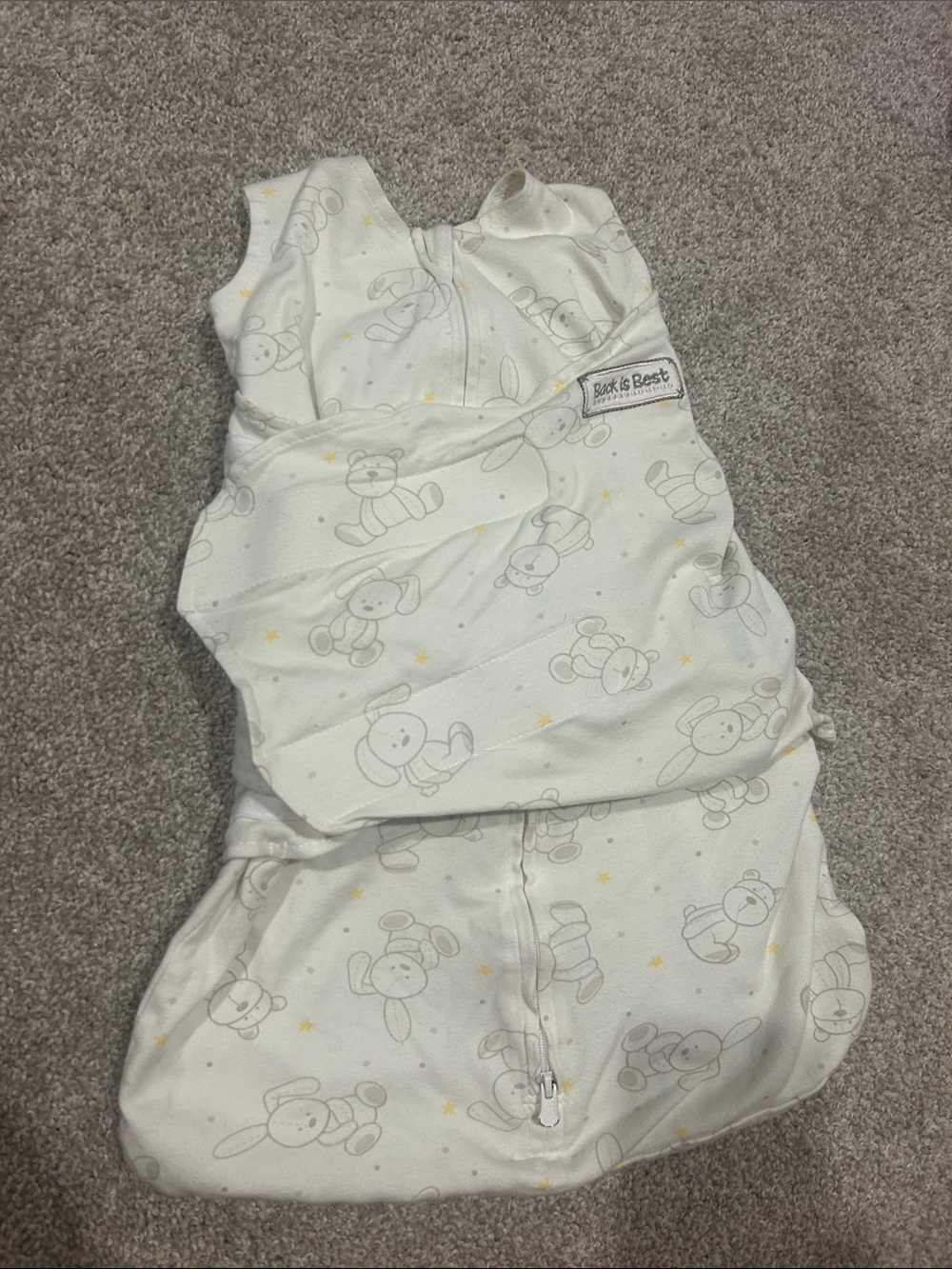 Cream Bunny Print Sleep Sack Swaddle for Kids
